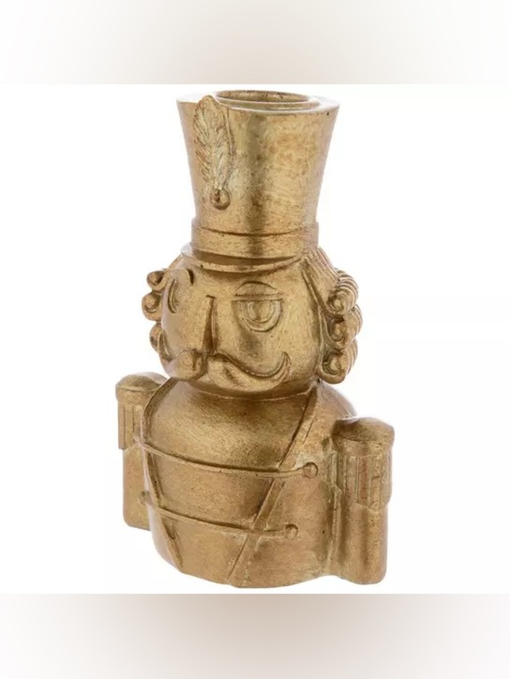(2) Gold Nutcracker Taper Candle Holder